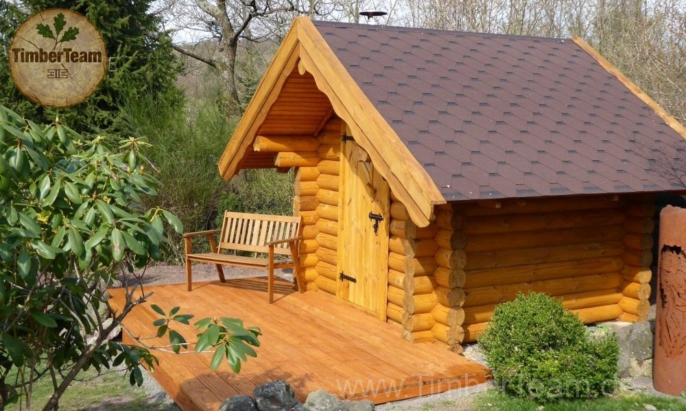 TimberTeam Banja log sauna with terrace